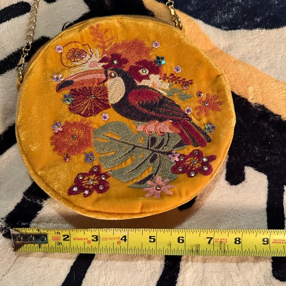 Powder Designs Toucan Velvet Embroidered Purse - Picture 8 of 10